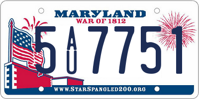 MD license plate 5AU7751