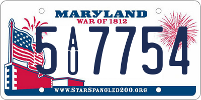 MD license plate 5AU7754