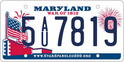 MD license plate 5AU7819