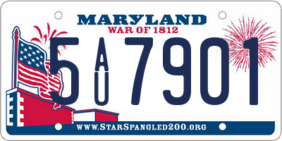MD license plate 5AU7901