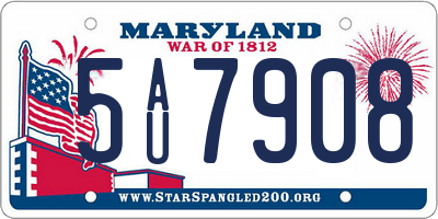 MD license plate 5AU7908