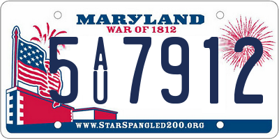 MD license plate 5AU7912
