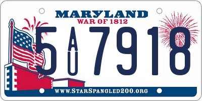 MD license plate 5AU7918