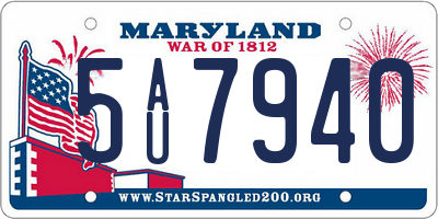 MD license plate 5AU7940