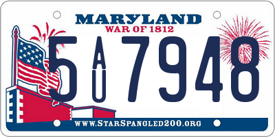 MD license plate 5AU7948