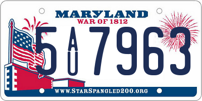 MD license plate 5AU7963