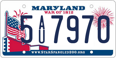 MD license plate 5AU7970