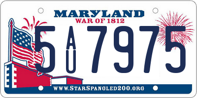 MD license plate 5AU7975