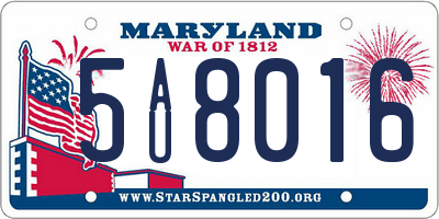 MD license plate 5AU8016