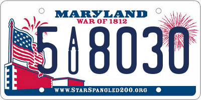 MD license plate 5AU8030