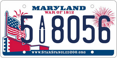 MD license plate 5AU8056