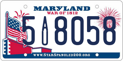 MD license plate 5AU8058