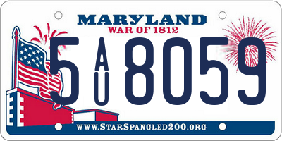 MD license plate 5AU8059