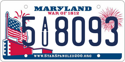 MD license plate 5AU8093