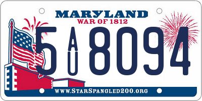 MD license plate 5AU8094