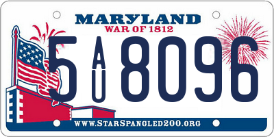 MD license plate 5AU8096