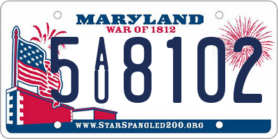 MD license plate 5AU8102