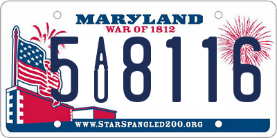 MD license plate 5AU8116