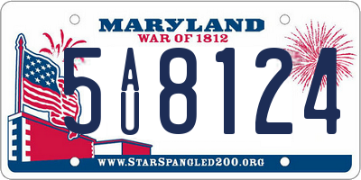MD license plate 5AU8124