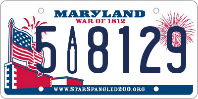 MD license plate 5AU8129
