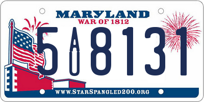 MD license plate 5AU8131