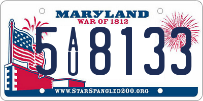 MD license plate 5AU8133