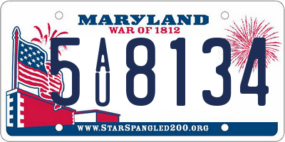 MD license plate 5AU8134