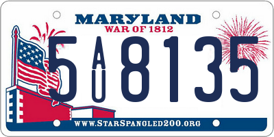 MD license plate 5AU8135