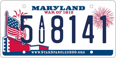 MD license plate 5AU8141