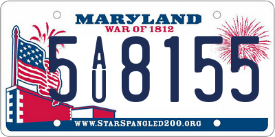 MD license plate 5AU8155