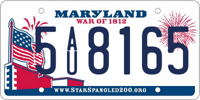 MD license plate 5AU8165
