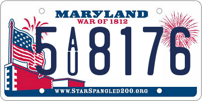 MD license plate 5AU8176