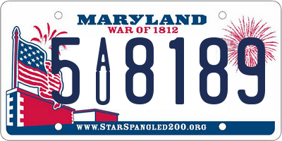 MD license plate 5AU8189