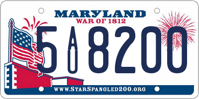 MD license plate 5AU8200