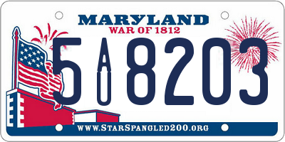 MD license plate 5AU8203