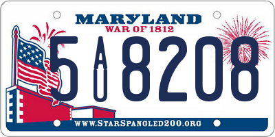 MD license plate 5AU8208