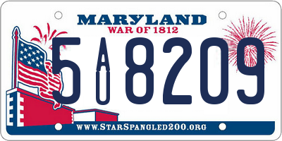 MD license plate 5AU8209