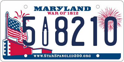 MD license plate 5AU8210