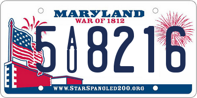 MD license plate 5AU8216