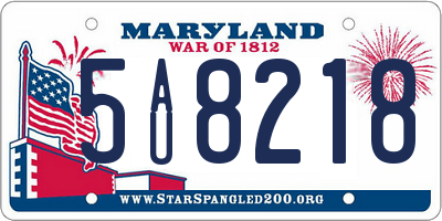 MD license plate 5AU8218