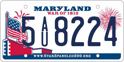 MD license plate 5AU8224
