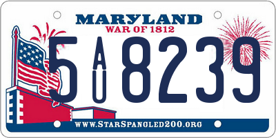 MD license plate 5AU8239