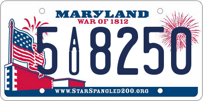 MD license plate 5AU8250