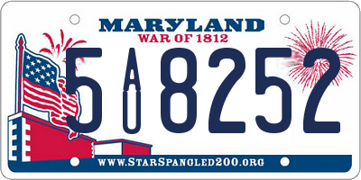 MD license plate 5AU8252