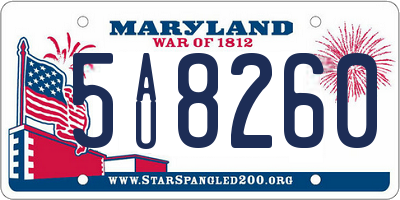 MD license plate 5AU8260