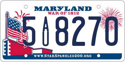 MD license plate 5AU8270