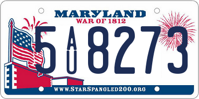 MD license plate 5AU8273
