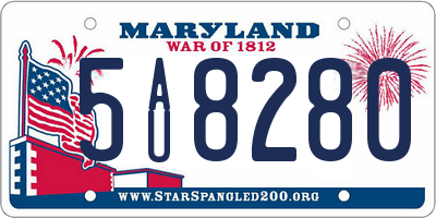 MD license plate 5AU8280