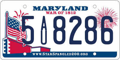 MD license plate 5AU8286
