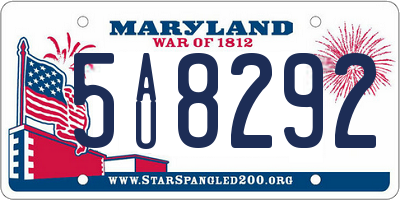 MD license plate 5AU8292